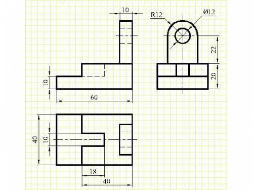 Нужно начертить три вида, вс прямую и типа соединить эти виды линиями , я реально не шарю​