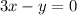 3x-y=0