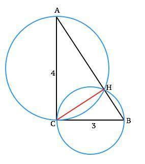 2. На катетах прямокутного трикутника як на діаметрах побудовані кола. Знайдіть їх Спільну хорду, як