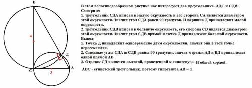 2. На катетах прямокутного трикутника як на діаметрах побудовані кола. Знайдіть їх Спільну хорду, як