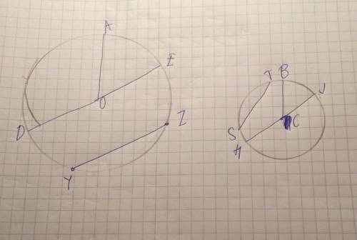 1) Начертите в тетради окружности с разными радиусами. 2) Начертите два радиуса окружности и назовит