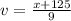 v=\frac{x+125}{9}