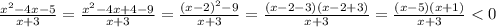 \frac{x^2-4x-5}{x+3} =\frac{x^2-4x+4-9}{x+3} =\frac{(x-2)^2-9}{x+3} =\frac{(x-2-3)(x-2+3)}{x+3} =\frac{(x-5)(x+1)}{x+3}