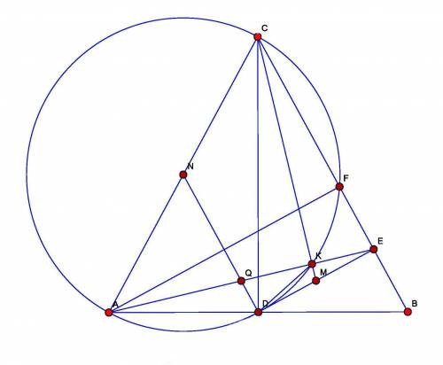 Дан равнобедренный треугольник ABC, в котором проведены высота CD и перпендикуляр DE к боковой сторо