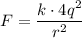 F = \dfrac{k\cdot 4q^2}{r^2}