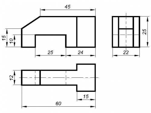 То одна проэкция с разных сторонА именно рисунок вид спередиИ рисунок вид сверхуНужно найти третью с