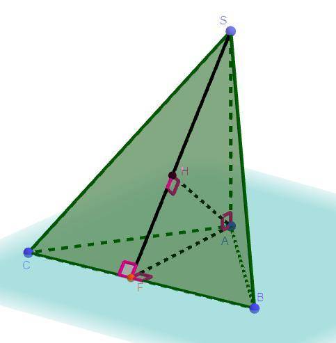 В пирамиде ABCS ребро AS перпендикулярно основанию ABС и равно 12. Треугольник ABC равносторонний со