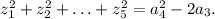 z_1^2+z_2^2+\ldots+z_5^2=a_4^2-2a_3.