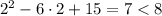 2^2-6\cdot 2+15=7