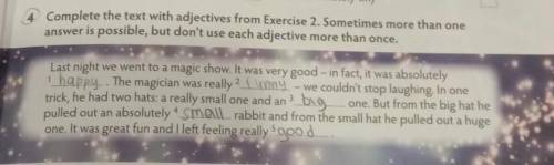 4 Complete the text with adjectives from Exercise 2. Sometimes more than one answer is possible, but