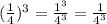 (\frac{1}{4} )^{3} =\frac{1^{3} }{4^{3} } =\frac{1}{4^{3} }