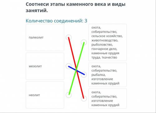 Соотнеси этапы каменого века и виды занятий.БИЛИМЛЕНД