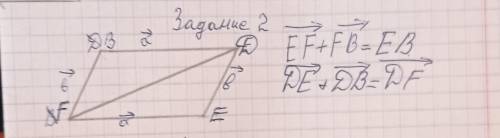 Дан параллелограмм BDEF. Найдите:  a) сумму векторов EF и FB; b) разность векторов DE и DB.