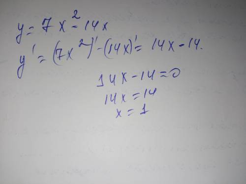 Y=7x^2-14x найти стационарные точки функции