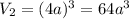 V_2=(4a)^3=64a^3