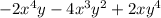 - 2{x}^{4} y - 4 {x}^{3} {y}^{2} + 2x {y}^{4}