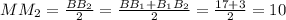 MM_2=\frac{BB_2}{2}=\frac{BB_1+B_1B_2}{2}=\frac{17+3}{2}=10