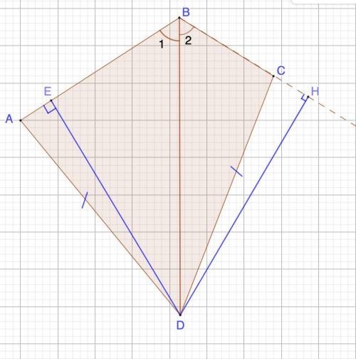 ABCD- выпуклый четырёхугольник, где Ab=7, BC=4 AD=DC, угол abd=dbc, точка е на отрезке такова, что у