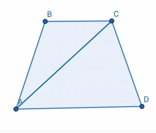 Основи рівнобічної трапеції дорівнюють 16 см і 20 см а діагональ ділить тупий кут трапеції навпіл Зн