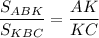 \dfrac{S_{ABK}}{S_{KBC}}=\dfrac{AK}{KC}