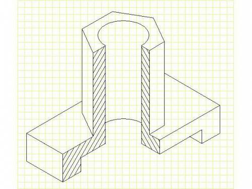 сделать технический рисунок детали с разрезом