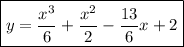 \boxed{y=\dfrac{x^3}{6} +\dfrac{x^2}{2} -\dfrac{13}{6} x+2}