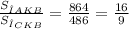 \frac{S_{ΔAKB}}{S_{ΔCKB}} = \frac{864}{486} = \frac{16}{9}