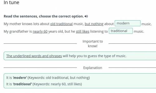 Read the sentences, choose the correct option. My mother knows lots about old music, but nothing abo