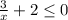 \frac{3}{x} +2\leq 0