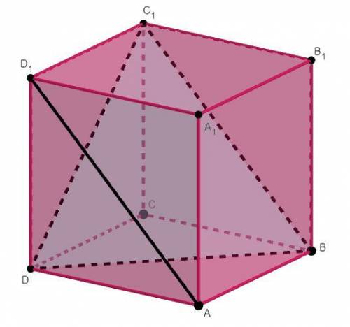 Abcda1b1c1d1- куб. найдите угол между прямыми ad1 и bd