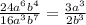 \frac{24a^6b^4}{16a^3b^7}=\frac{3a^3}{2b^3}