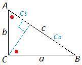 50 найдите проекции катетов ас и вс на гипотенузу ав в следующих прямоугольных треугольниках в) а= 8