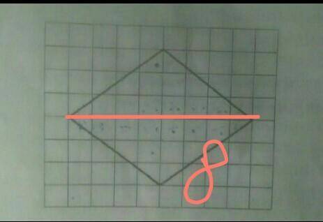 На клетчатой бумаге с размером клетки 1 на 1 изображён ромб .найдите длину его большей диагонали.​