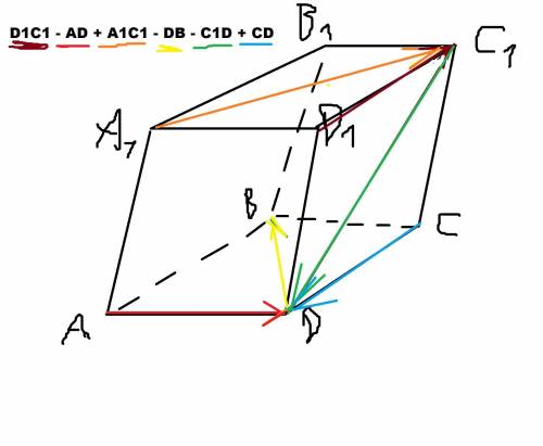 Abcda1b1c1d1 параллелепипед укажите вектор равный сумме d1c1-ad+a1c1-db-c1d+cd