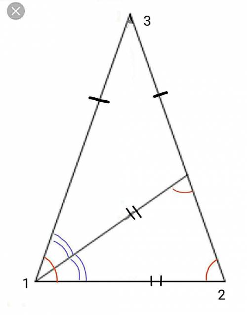 Пож, ! биссектриса равнобедренного треугольника, проведенная из вершины угла при основании равна осн