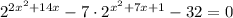 2^{2x^{2}+14x} - 7 \cdot2^{x^{2}+7x+1} - 32=0