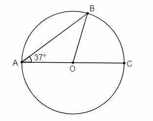 Відрізки ac і ab – відповідно діаметр і хорда кола з центром o, ∠bac=37°. знайдіть кут boc.