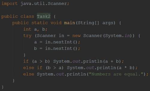 Язык java! , написать программу! 2. напишите класс, который принимает с клавиатуры два целых числа и
