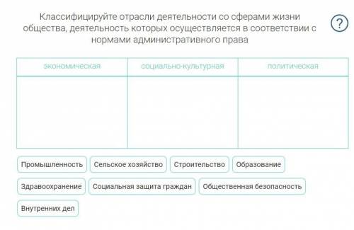 Классифицируйте отрасли деятельности со сферами жизни общества, деятельность которых осуществляется