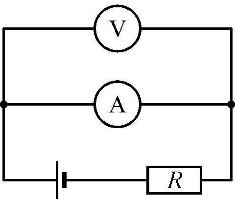 № 11-14 В цепи, схема которой изображена на рисунке, вольтметр показывает напряжение U = 0,2 В, а ам