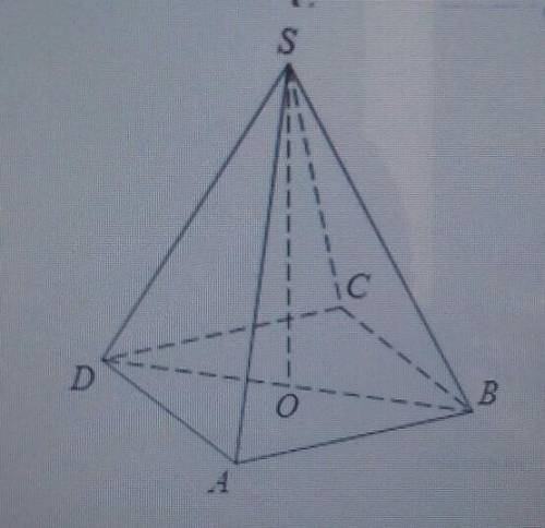 В правильной четырёхугольной пирамиде SABCD точка О-центр основания, S-вершина, SD=10, SO=6. Найдите