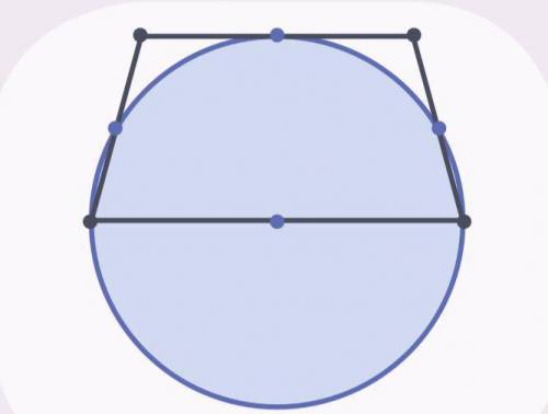На большем основании трапеции, как на диаметре, построили окружность. Оказа­ лось, что она проходит