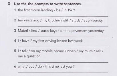 Use the the prompts to write sentences.​