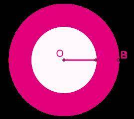 Даны два круга с общим центром O.Площадь меньшего круга равна 108 см². Отрезок AB = 6 см. Значение ч