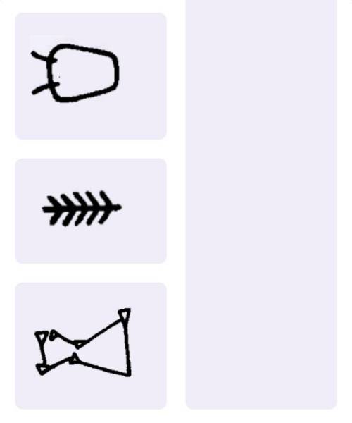 Укажите, какие знаки употреблялись на разных стадиях развития этой системы письма.