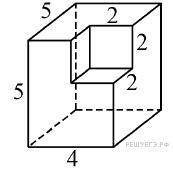 Найдите площадь поверхности многогранника, изображённого на рисунке (все двугранные углы прямые).