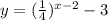 y=( \frac{1}{4} )^{x-2} -3