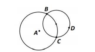 Две окружности расположены так, что центр меньшей находится на большей, как на рисунке. Известно, ч