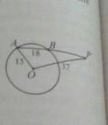 Дана окружность с центром в точке O радиуса 15 и точка P такая, что OP=37.через точку P проведена п