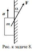 Определите модуль силы F, которую нужно приложить к деревянному бруску массой m = 2 кг под углом a